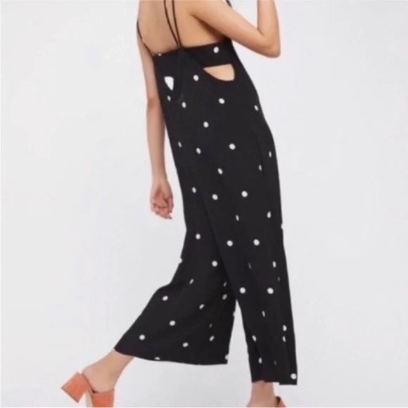 Free People Size Small Polka Dot Pant Romper - Picture 2 of 8